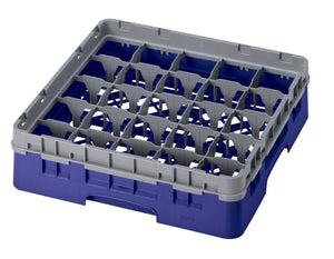 CAMBRO 25 Compartment Glass Rack 1 Ext - Navy Blue Base. Minimum order quantity of 2.