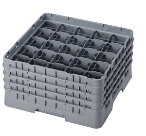 CAMBRO 25 Compartment Glass Rack - 4 Ext - Grey