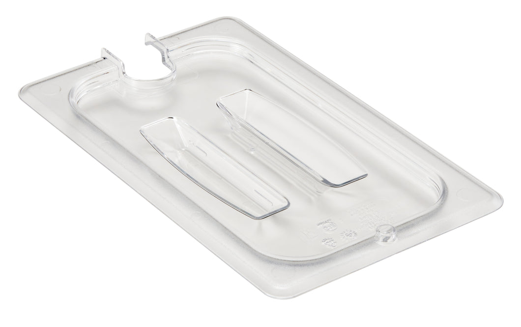 CAMBRO Camwear 1/4 GN Notched Food Pan Cover- Clear. Sold in case packs of 6.