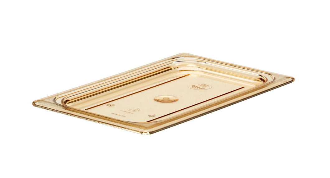 CAMBRO GN 1/4 High Temp Flat Cover - Amber. Sold in case packs of 6.