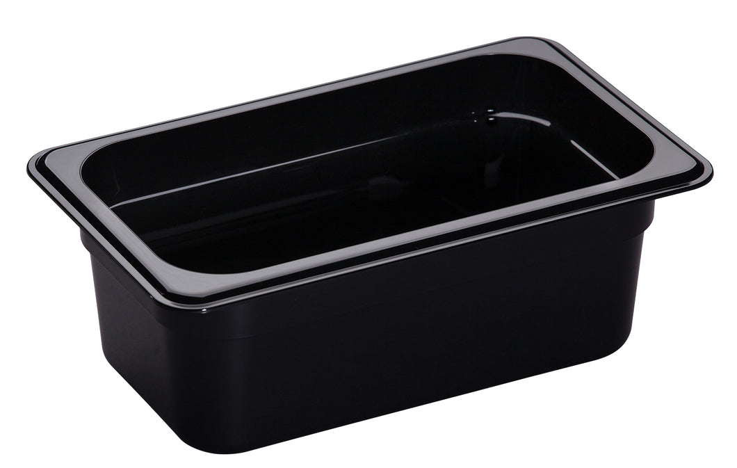 CAMBRO GN 1.4 100mm High Temp 2.5L - Black - Rated -40C -149C. Sold in case packs of 6.