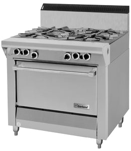 Garland Master Series Range 864mm Wide 4 Open Burners with Oven Nat Gas
