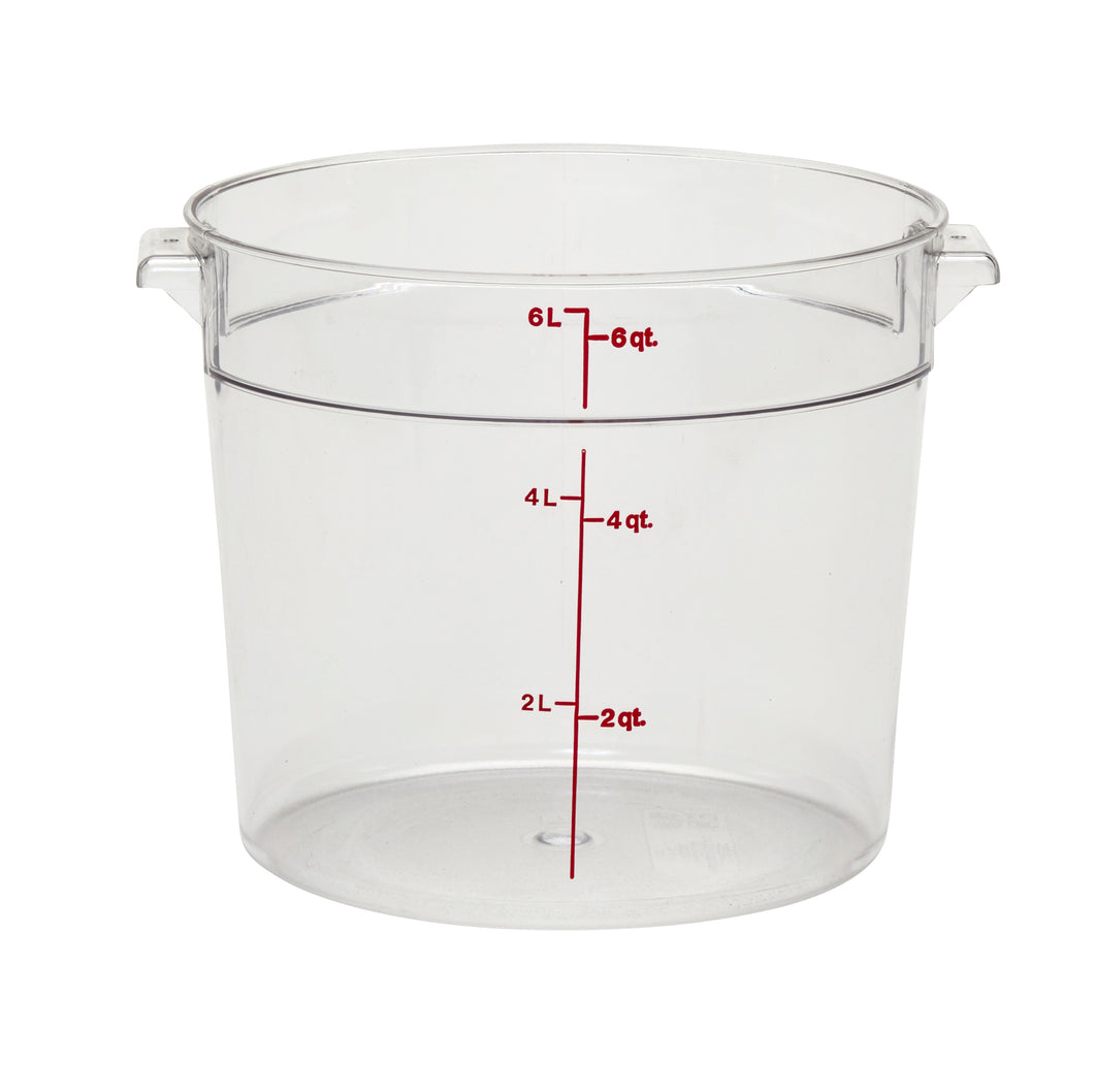 CAMBRO Food Storage Container Round 5.7L Clear. Sold in case packs of 12.
